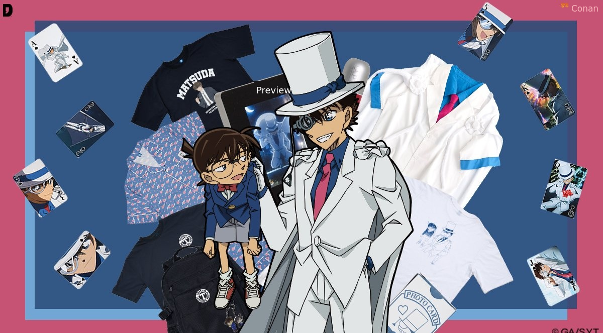 Detective Conan SS Edition with Kaito Kid (Pajamas Blanket T-shirt Mirror Photocard)
