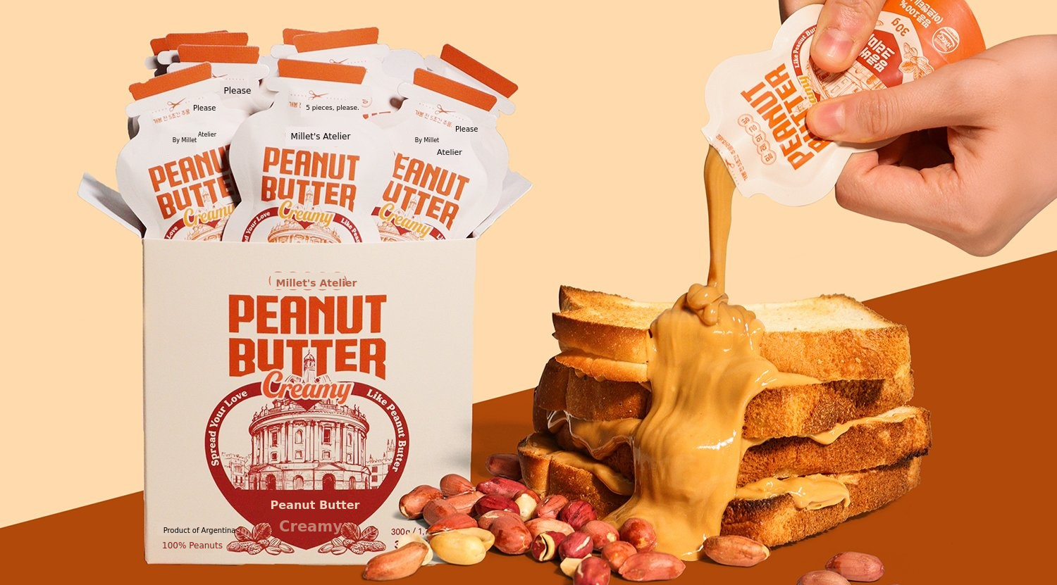 40 Peanuts in One Pack! Pure Unsweetened Additive-Free Peanut Butter