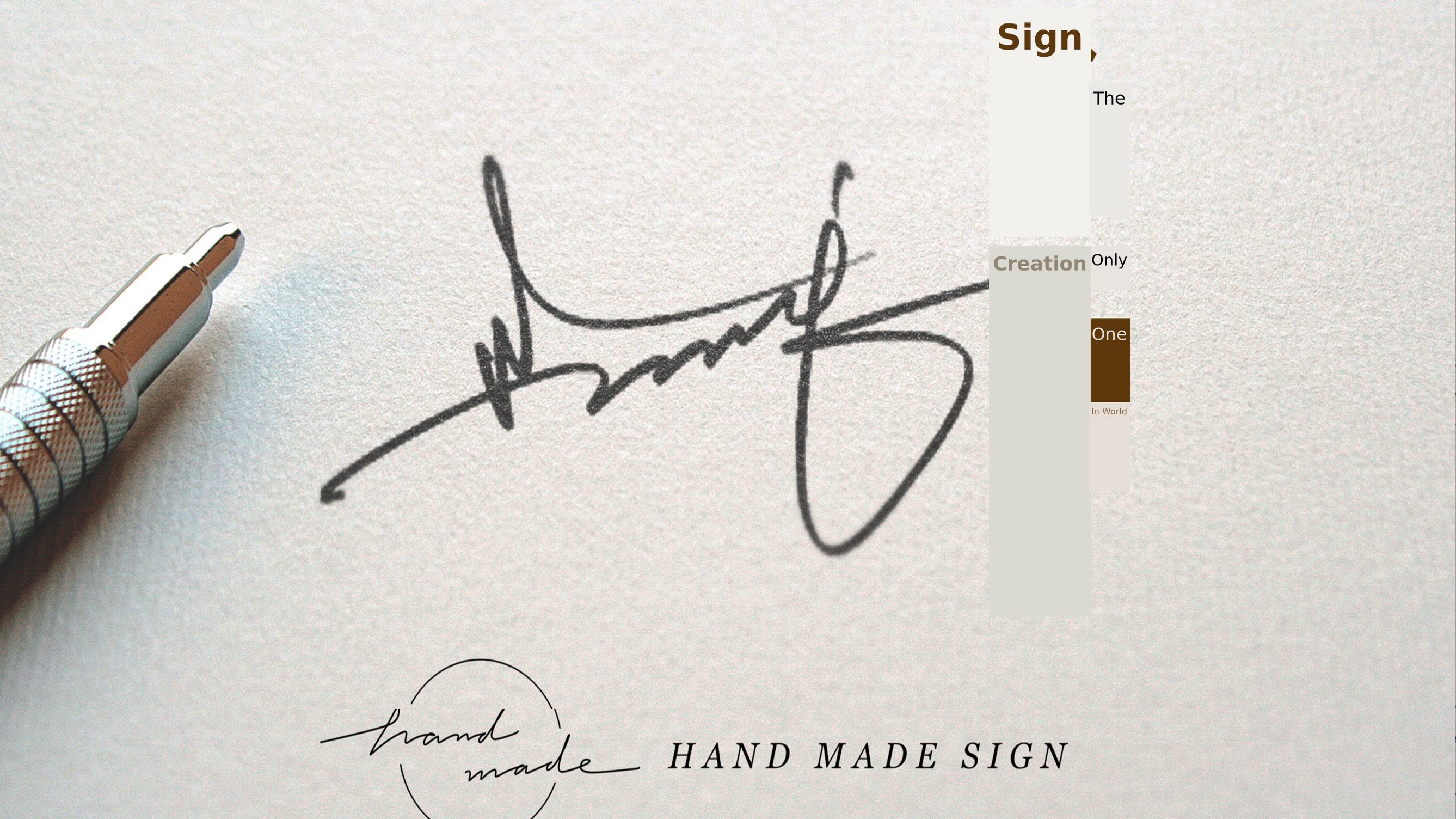 The start of personal branding. A signature design that captures your unique identity